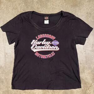 Harley Davidson T Shirt Women’s Sz 1X THRASHED Distressed Crystal River Florida